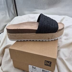 NEW Dirty Laundry Palm Desert espadrille platform sandals black jute cord sz 10